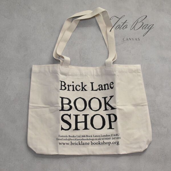 トートバッグ Brick Lane BOOK SHOP キャンバス 帆布 オフホワイト 大きめ エコバッグ ざっくり収納 可愛い
