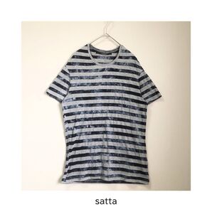 satta サッタ カットソー トップス ボーダー Tシャツ 半袖 M USED 半袖Tシャツ