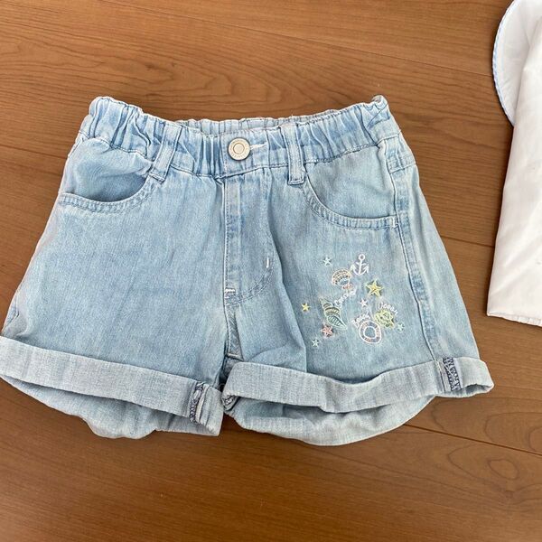 ショートパンツ デニムショートパンツ デニム ショーパン 女の子 半ズボン キッズ マザウェイズ 120