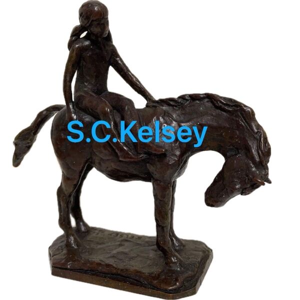 □500体限定□ブロンズ製□Girl on a Horse□S.C.Kelsey□1975年◇ROYAL Copenhagen◇
