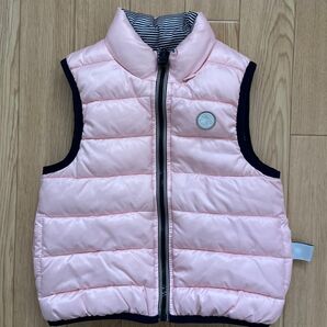 プチバトー ベビー アウター ダウンベスト キルティング ピンク 24m86cm