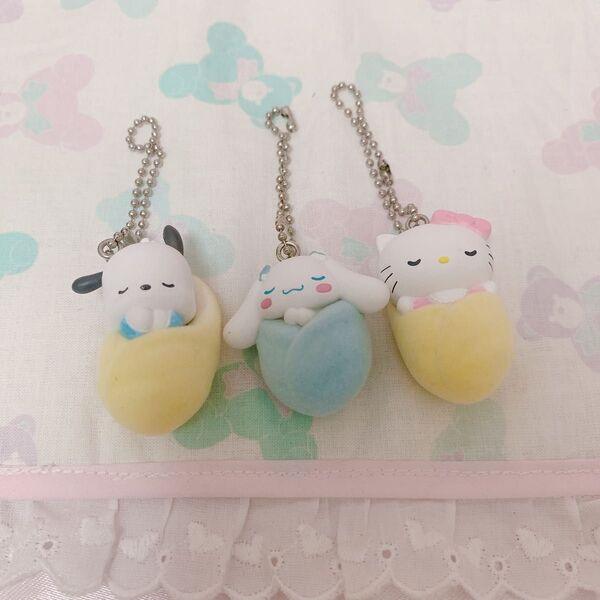SANRIO サンリオ おくるみベイビーマスコット セット キティ シナモン ポチャッコ