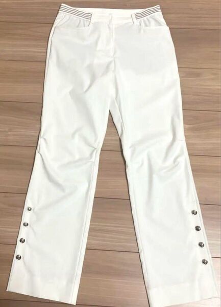 LANVIN SPORT ランバン スポール ゴルフパンツ 38ストレッチ速乾 白 ホワイト