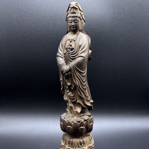 観音像 香彫刻 仏像 置物 高級工芸品 沈香木彫り