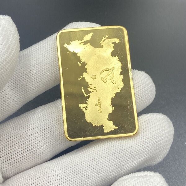 ロシア地図 金色メダル ソ連 CCCP 記念コイン ゴールド調 アンティーク風 金貨 金貨 コレクション