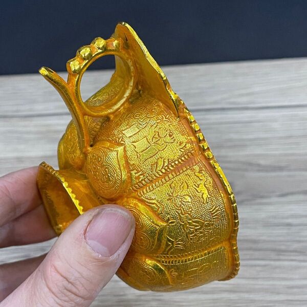 唐代風 貞観年製 仕女図 酒杯/飾り皿 金器風置物 アンティーク調 工芸品 中国銅器 古玩 置物
