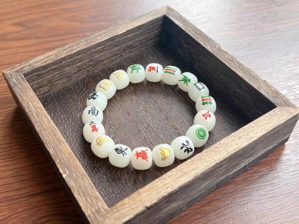 麻雀牌 ブレスレット アクセサリー ホワイト系