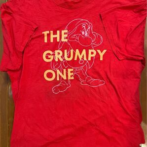 【激レア】THE GRUMPY ONE Tシャツ 七人の小人 ディズニー 赤 Lサイズ 古着