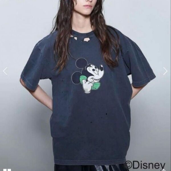新品 6 ROKU ロク MICKEY Tシャツ 完売 ブラック S ミッキー 半袖Tシャツ