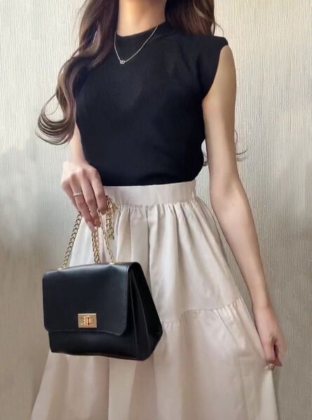モックネックノースリーブニットトップス rut429 グレイル GRL