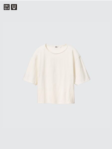 エアリズムコットンリラックスT ユニクロ UNIQLO オフホワイト クリーム色 Lサイズ Tシャツ ユニクロU ユー エアリズム