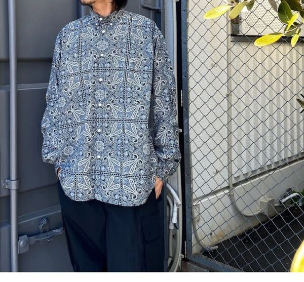 TECH BUTTON DOWN L/S SHIRT PAISLEY ダイワピア39 DAIWA PIER39 ネイビー