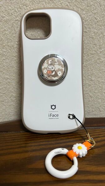 【iPhone14用】iFace First Class ケース Cafe ミルク + 【ムーミン】スマホリング + ストラップ