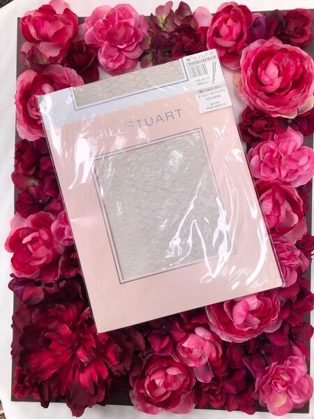 JILLSTUART ファンシーストライプタイツ シルバーグレー M〜L 未使用 網タイツ ストッキング