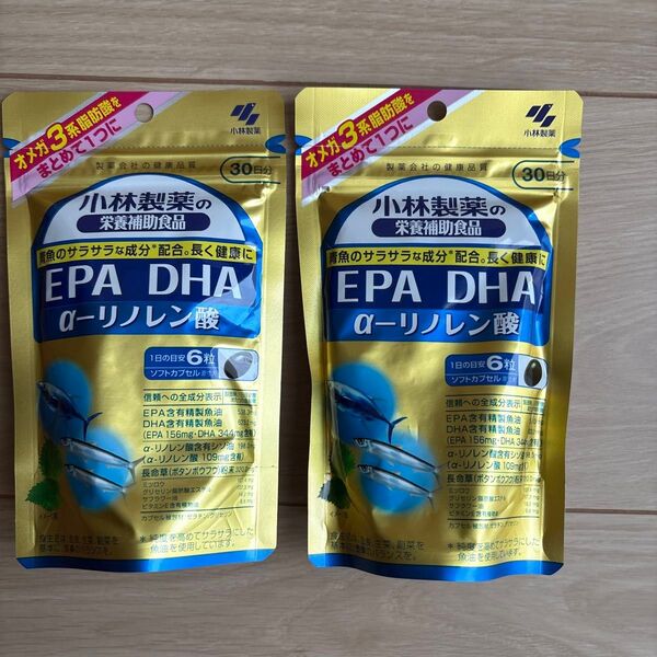 小林製薬 EPA DHA α-リノレン酸 30日分×2袋 送料無料