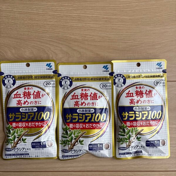 小林製薬 サラシア100 20日分×3袋セット送料無料