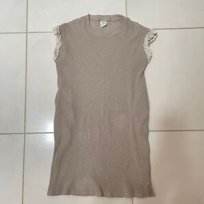 デビロック 女の子 120cm リブワンピース ベージュ