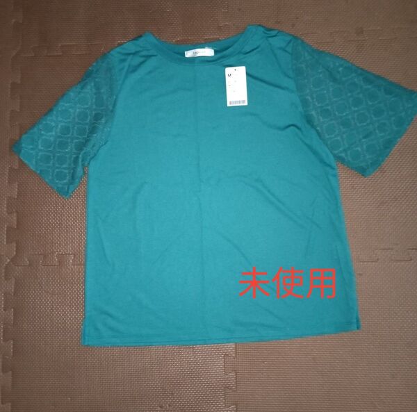 袖レース切替ヒンヤリプルオーバー Mサイズ 半袖Tシャツ クルーネック カットソー プルオーバー