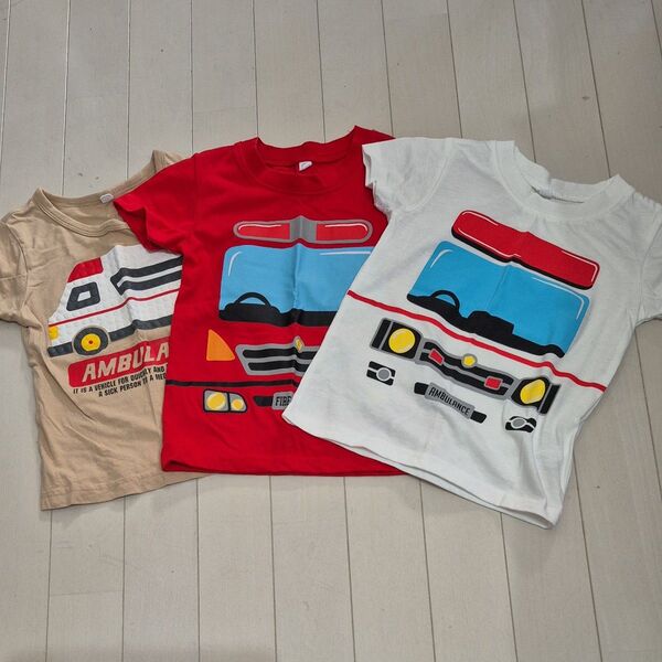 半袖Tシャツ はたらく車 緊急車両 西松屋 サイズ100