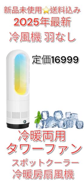 新品未使用 冷風機 羽なし ヒーター サーキュレーター 冷暖両用&タワーファン