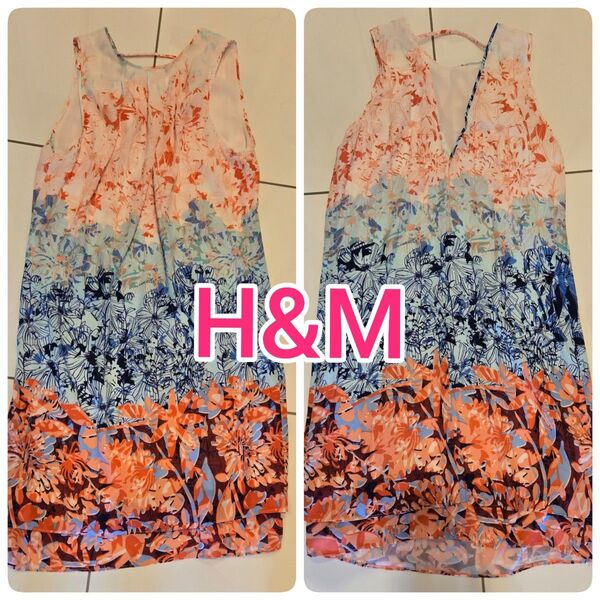 H&M★新品★ノースリーブチュニックワンピース花柄★タグ付き