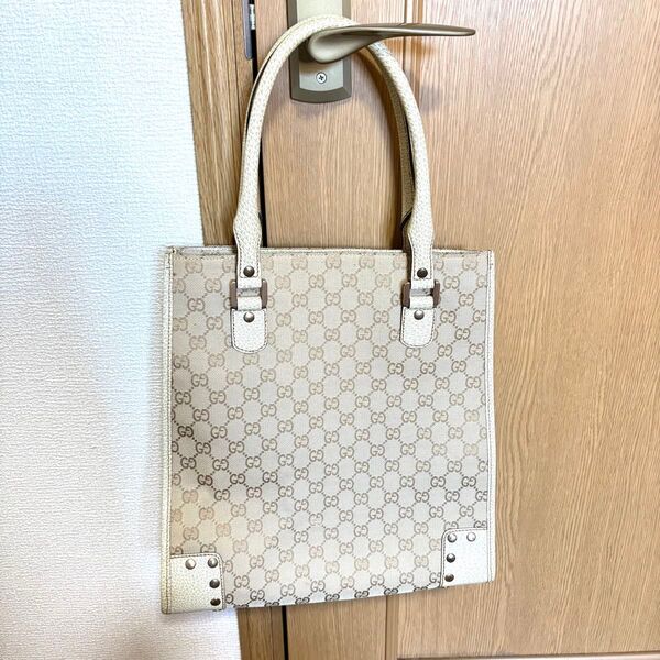 GUCCI GGパターン トートバッグ ベージュ キャンバス