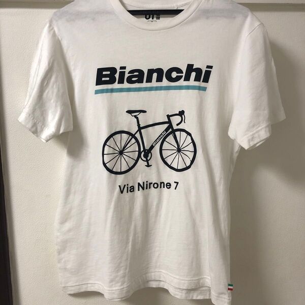 Bianchi ユニクロ コラボTシャツ Via Nirone 7 Mサイズ ホワイト
