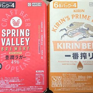 キリン 一番搾り スプリングバレー 豊潤ラガー 350ml缶 各1ケース