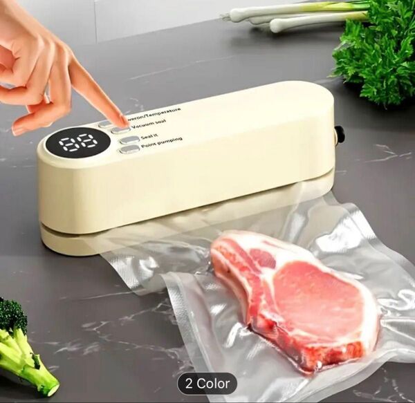 フードシーラー LEDディスプレイ付きワイヤレス真空シーラーマシン 食品シーラー 真空パック機 多機能