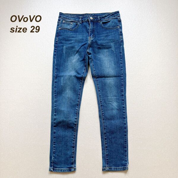 オーヴォ OVoVO デニムパンツ スキニーパンツ ジーパン ジーンズ サイズ29 ダメージ加工 ストレッチ レディース