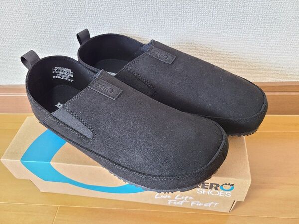 新品未使用【xeroshoes】27cm サンライズ ゼロシューズ ブラック スリッポン スリッパ