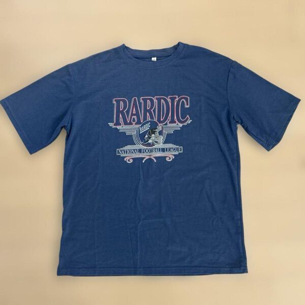 アメリカンヴィンテージ ストリート 半袖Tシャツ ブルー 青 ネイビー 紺 古着 トップス 男女兼用 デバイス