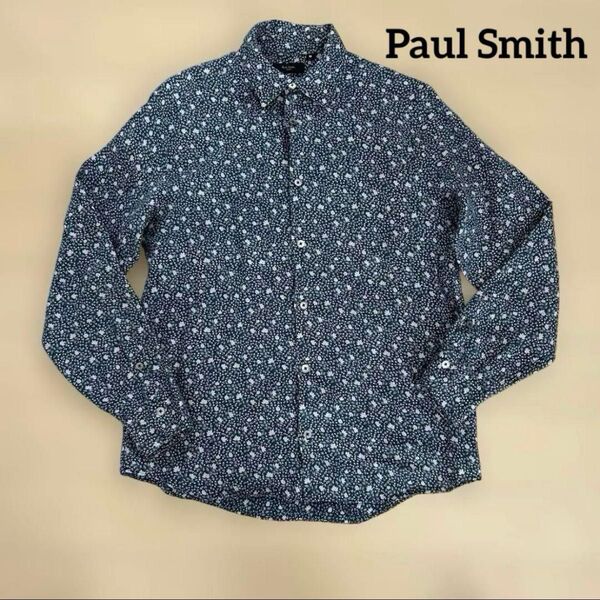 Paul Smith (ポールスミス) 麻 シャツ フラワー 小花柄 M 長袖 トップス 長袖シャツ