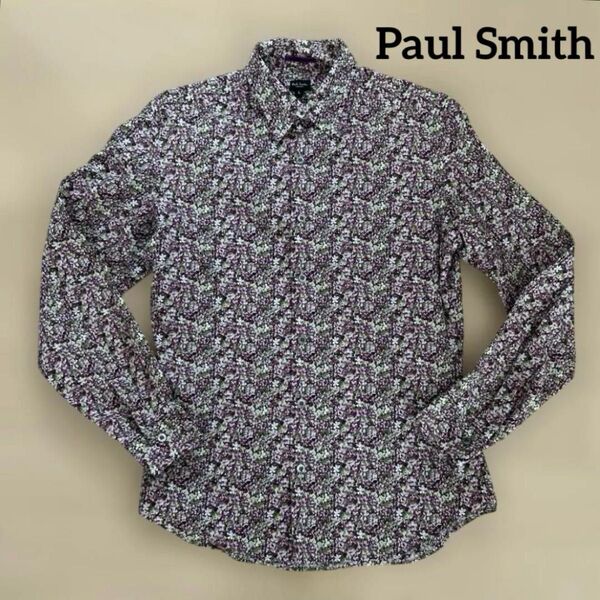 Paul Smith LONDON ポールスミス 花柄シャツ 長袖 総柄 シャツ コットン トップス L 日本製