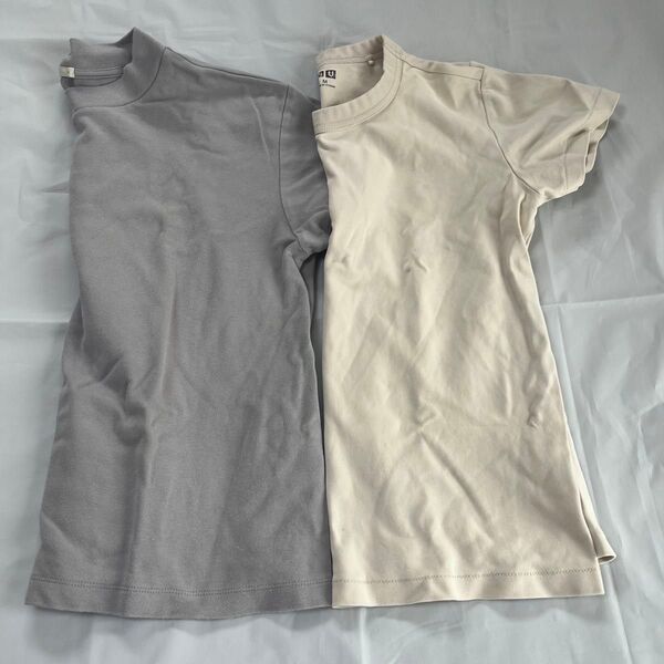 UNIQLO GU クルーネックTシャツ 半袖 レディース M グレー アイボリー トップス カットソー