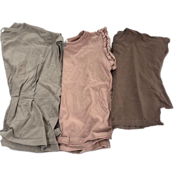 ペアマノン 女の子 トップス 130 半袖 花柄 ノースリーブ 半袖Tシャツ 無地 カットソー まとめ売り