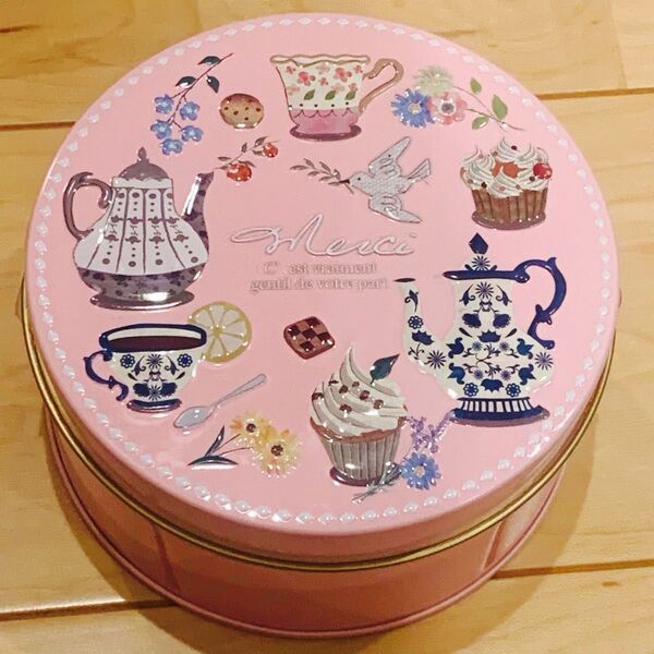 新品未開封 KALDI ティータイムクッキー缶 カルディ ピンク