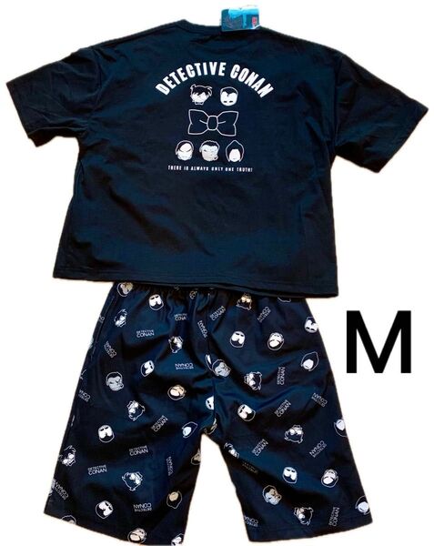 新品未使用 名探偵コナン しまむら Tシャツ 半袖 ハーフパンツ 上下セット ブラック M 大和敢助 上原由衣 諸伏高明 長野県警