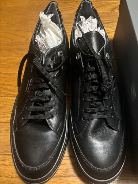 定価22000円 未使用 箱付き 高級 革靴 厚底 メンズ スニーカー 靴 27.5 ブラック 黒 レザー