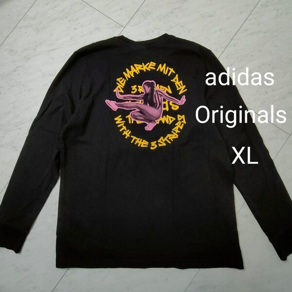 【adidas Originals】ロンT ロングスリーブ シャツ ロンティー 長袖 Tシャツ カットソー XL