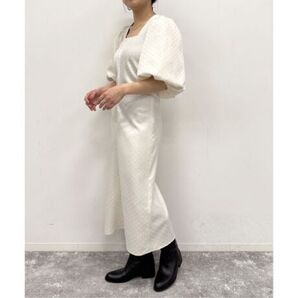 【美品】U by spick&span ドットジャガードワンピース アイボリー