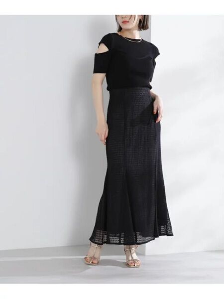 【美品】NATURAL BEAUTY BASIC クロシェ風レースマーメイドスカート