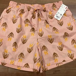 ユニクロ ステテコ リラコ ショートパンツ 花柄 ピンク M 新品 未使用