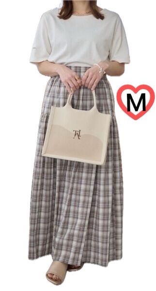 しまむら yumi チェック スカート ベージュ オンライン限定