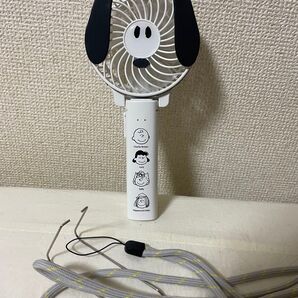 【美品】plaza限定 スヌーピー ハンディファン 扇風機 USB充電式 携帯扇風機