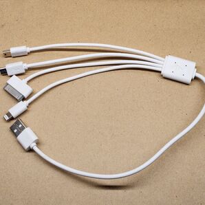 4つ又USB充電ケーブル( Lightning、Apple Dockコネクタ、 USB-microB、miniB)