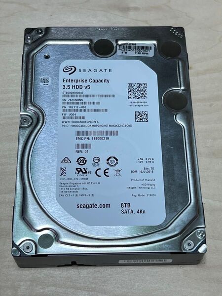 Seagate 8TB HDD Exos 7E8 4Kn EMC ST8000NM0045 NASエンタープライズ 中古動作確認済