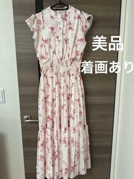 花柄 ノースリーブ ロングワンピース