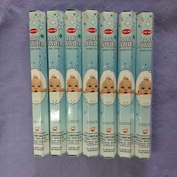 インドお香 柔軟剤の香り BABY POWDER 7こセット