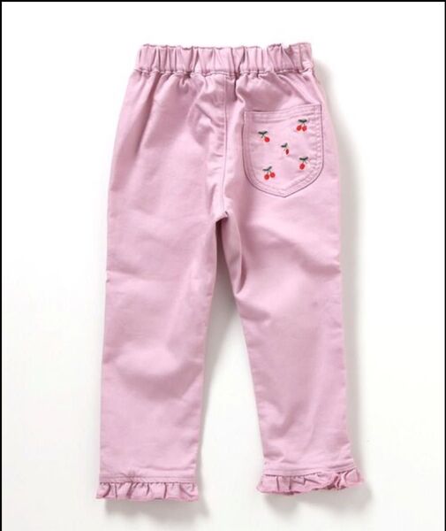 apres les cours アプレレクール フルーツ刺繍ポケットパンツ ピンク 120cm 10分丈